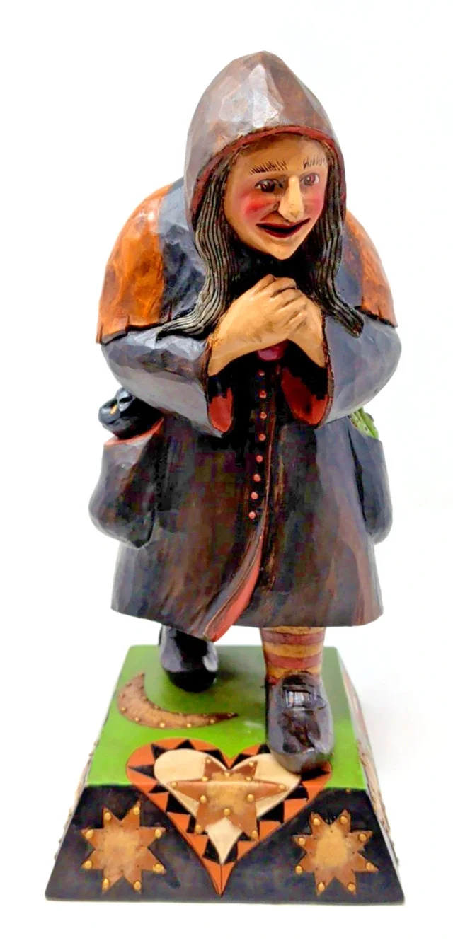 Leo Smith Witch signed Our Town Collection Dept 56 Halloween 350 moon heart